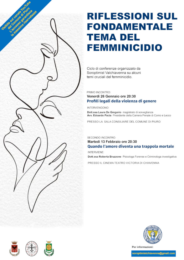 Ciclo incontri femminicidio Soroptimist Valchiavenna