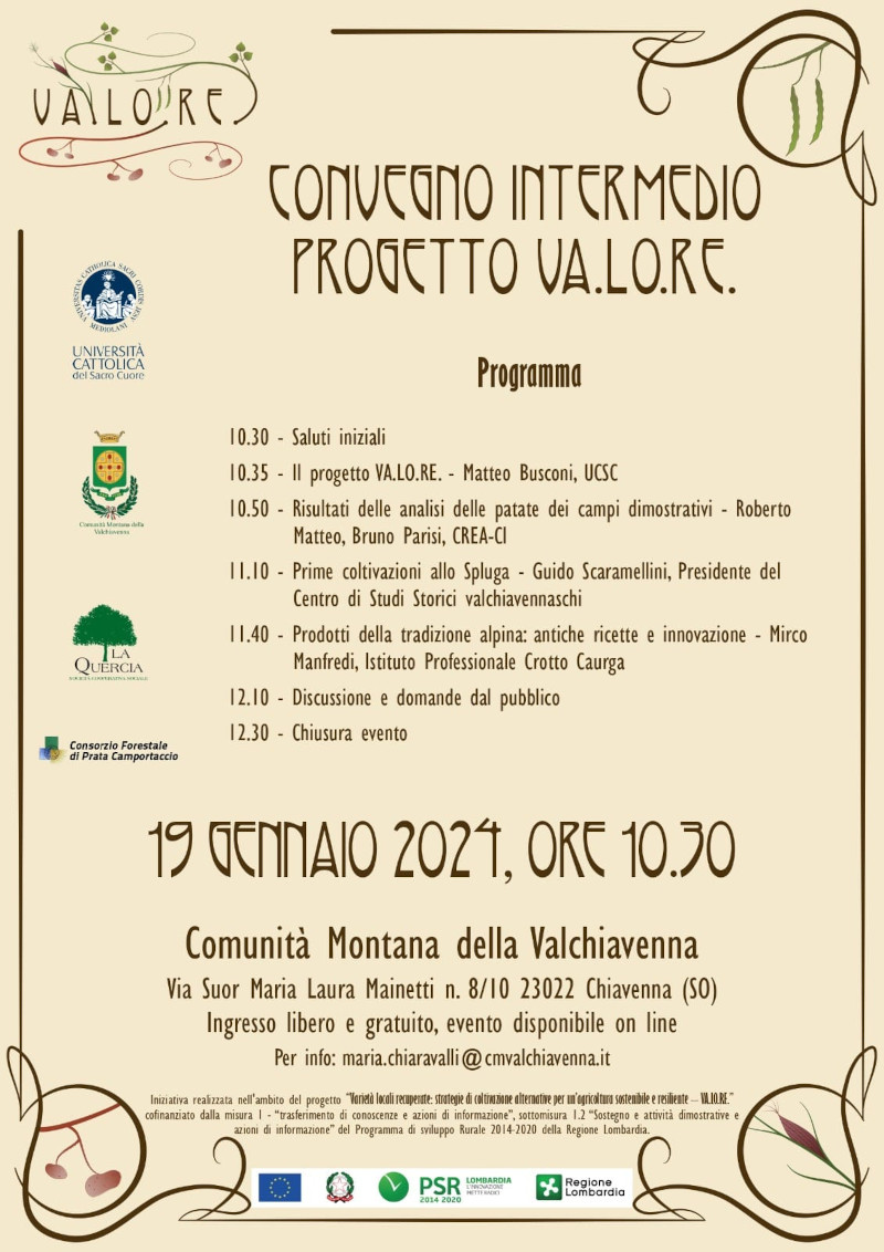 Convegno progetto valore Comunità Montana Valchiavenna