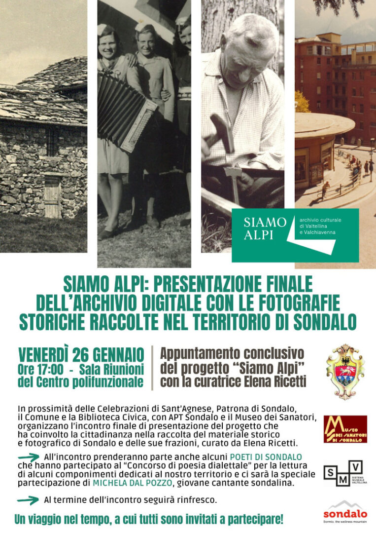 Locandina archivio digitale storico Sondalo presentazione