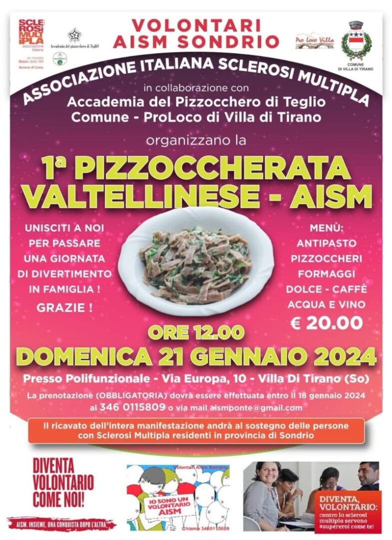 Pizzoccherata valtellinese sclerosi multipla Villa di Tirano