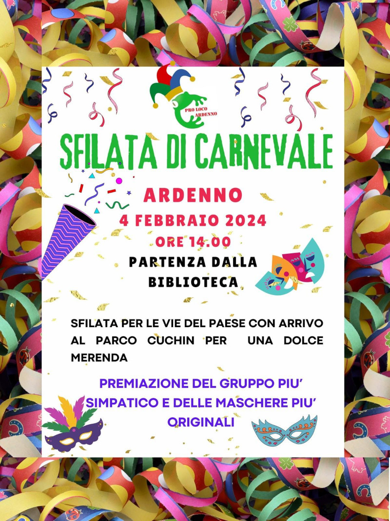 Carnevale Ardenno Pro Loco sfilata