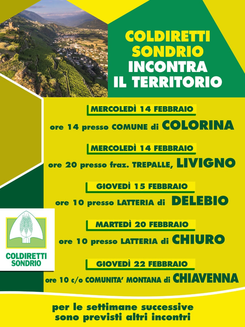 Ciclo incontri agricoltura Coldiretti Sondrio