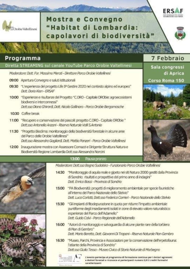 Programma convegno 'Habitati di Lombardia: capolavori di biodiversità'