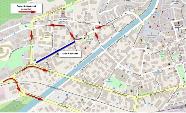 Lavori tubature gas Viale Milano Sondrio