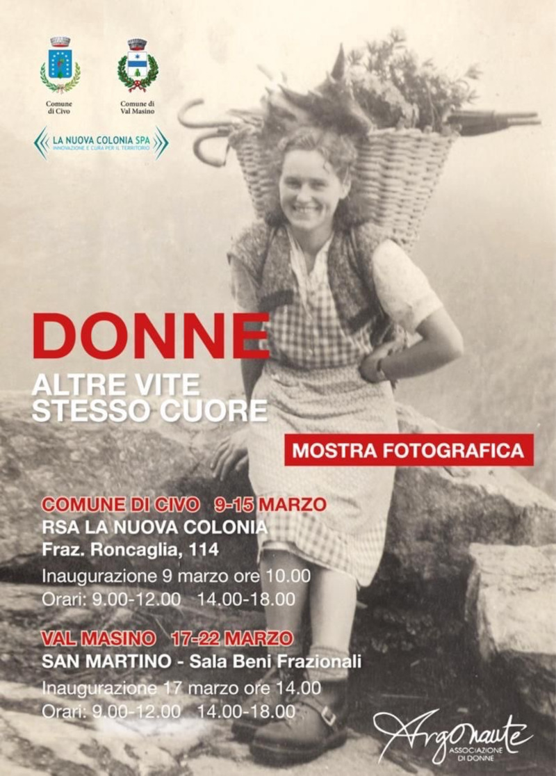 Mostra fotografica 8 marzo donne valtellina valchiavenna Civo Val Masino
