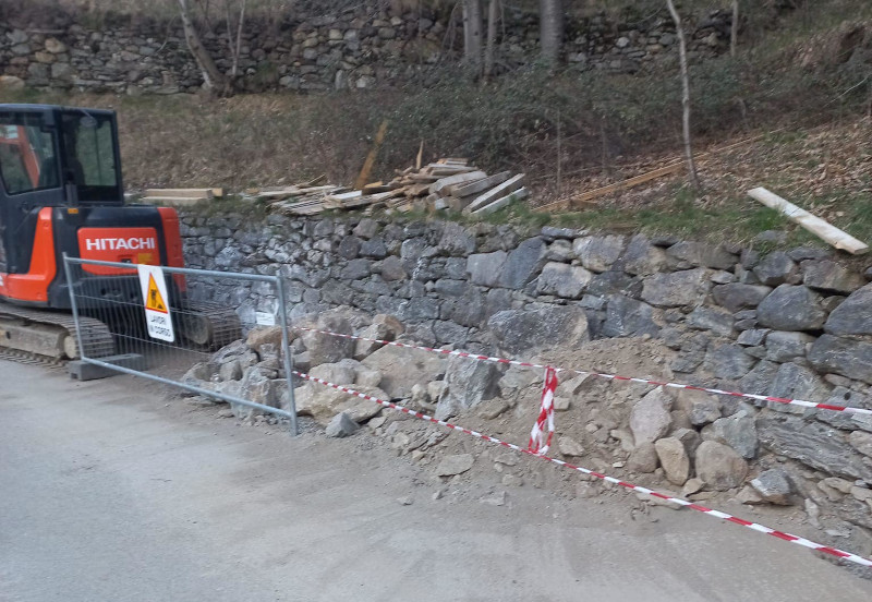 Sondalo frazione Migiondo lavori in corso
