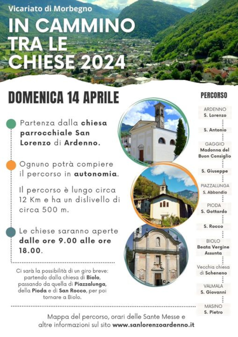 Locandina in cammino tra le chiese Ardenno Masino