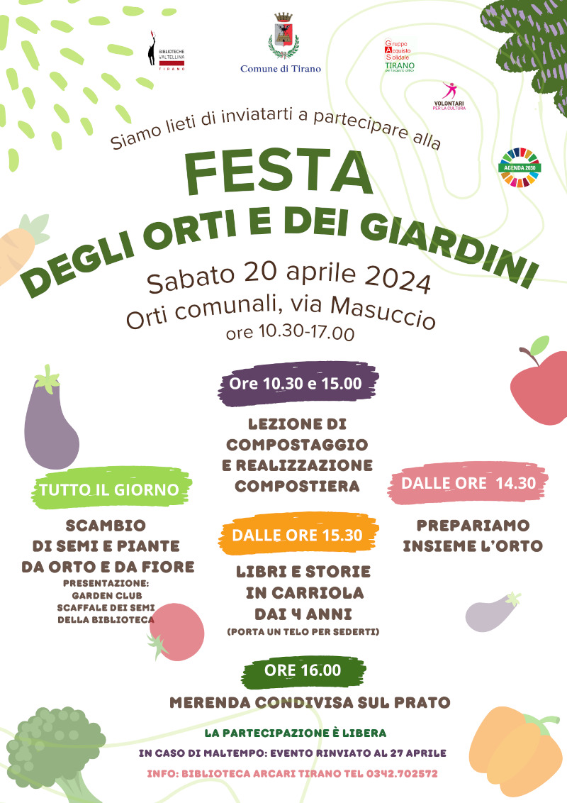 Locandina 1° Festa degli orti e dei giardini Tirano