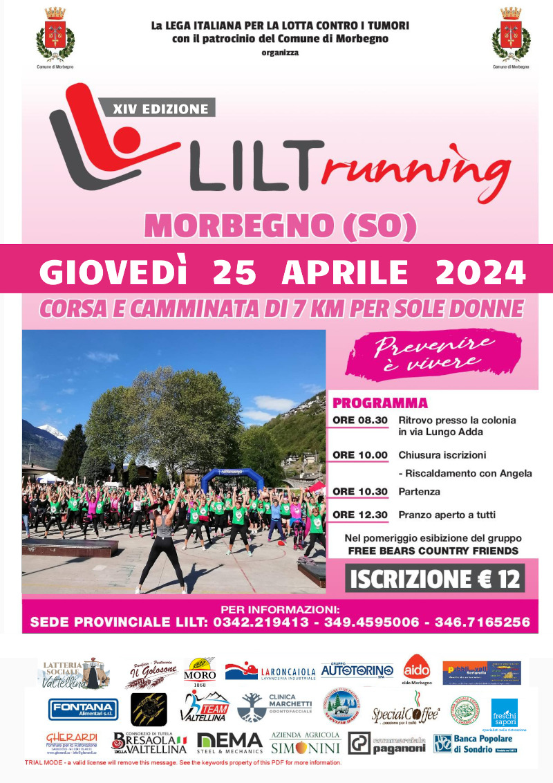 Locandina LILT Running Morbegno