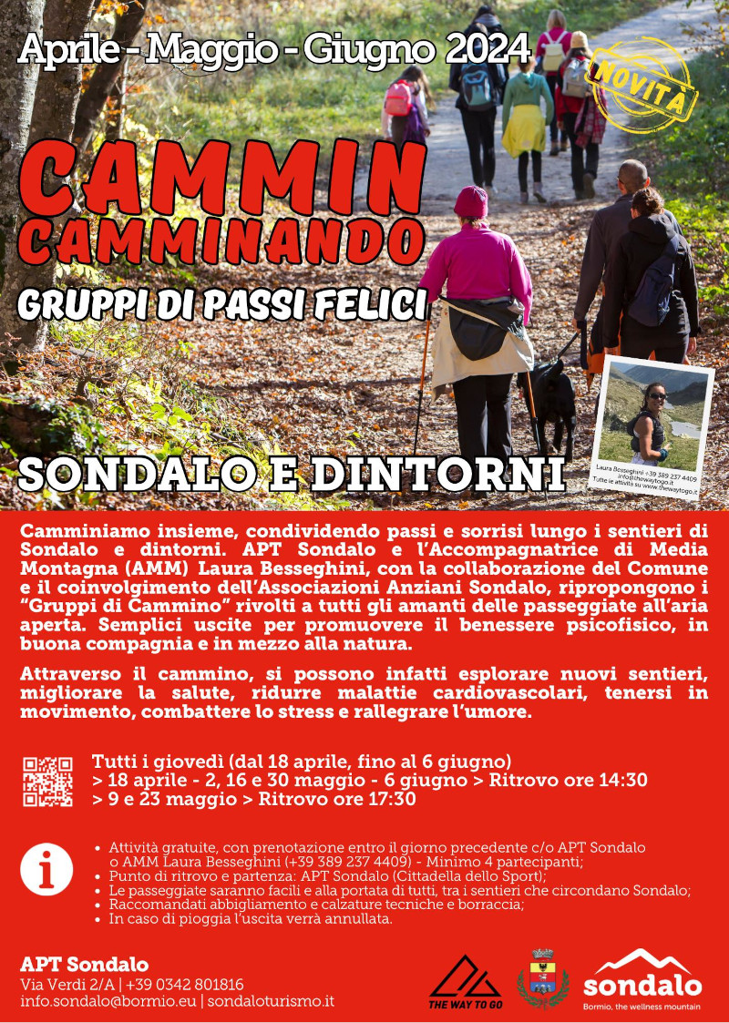 Locandina Sondalo Cammin Camminando gruppi di cammino