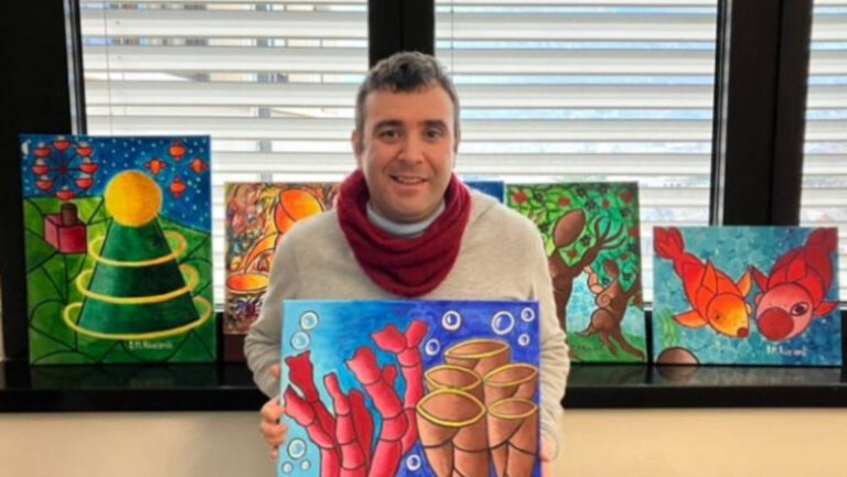 Domenico Ricciardi collaboratore scolastico Istituto Tecnico Agrario Sondrio arte inclusione mostra Palazzo Pretorio