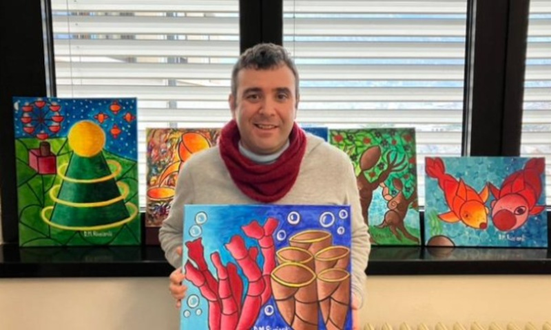 Domenico Ricciardi collaboratore scolastico Istituto Tecnico Agrario Sondrio arte inclusione mostra Palazzo Pretorio