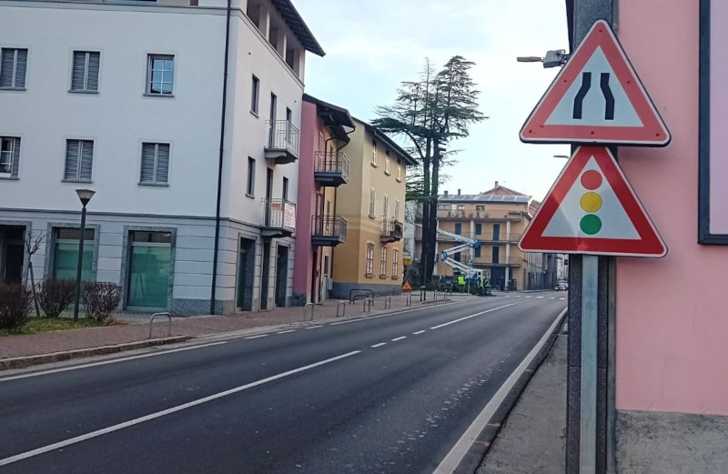 Marciapiede Via Stelvio Piazza Dante Alighieri Delebio