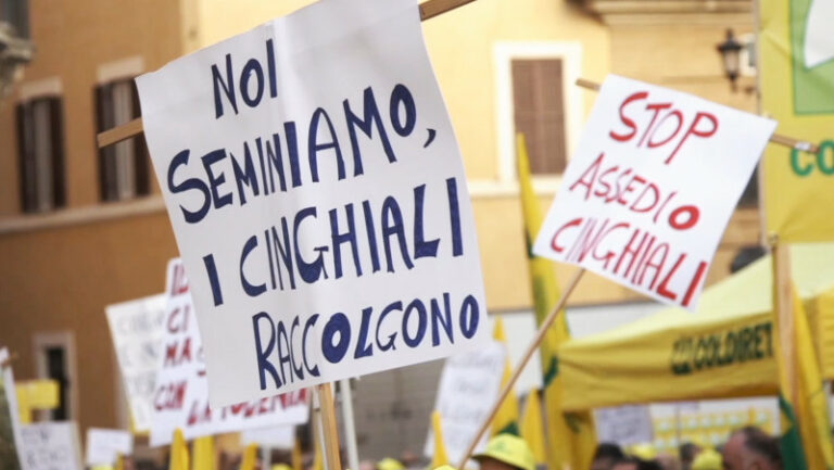 Manifestazione Coldiretti Sondrio fauna selvatica Milano