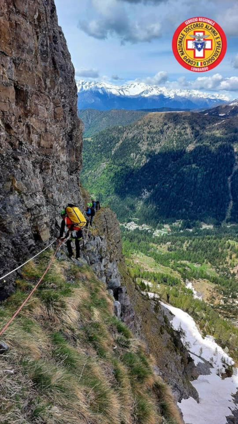 Soccorso alpino esercitazione arrampicata Gerola Alta