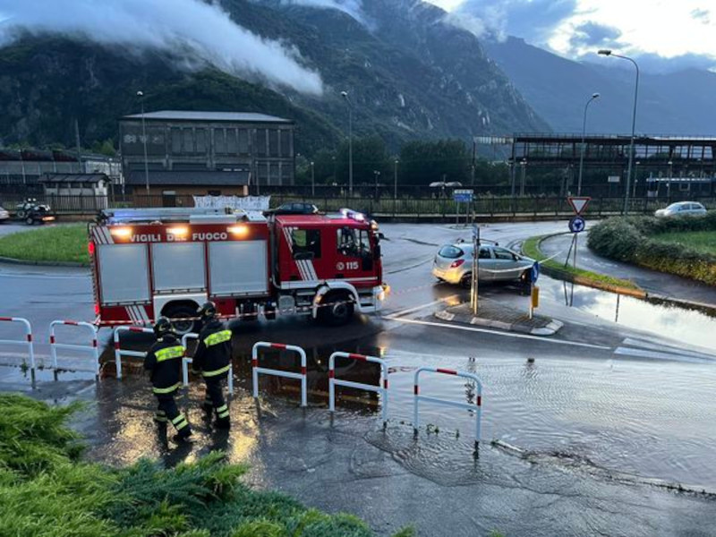 Sottopasso allagato SP2 Novate Mezzola