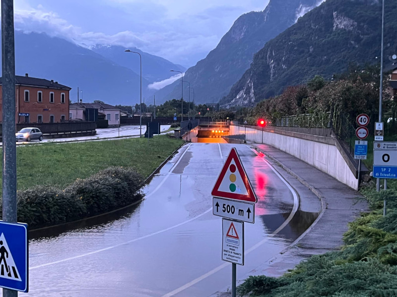 Sottopasso allagato SP2 Novate Mezzola
