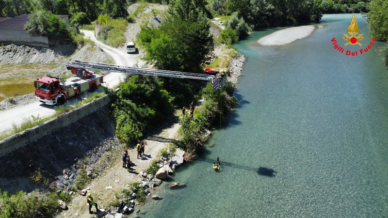 Vigili del Fuoco Sondrio addestramento fluviale Adda Mallero