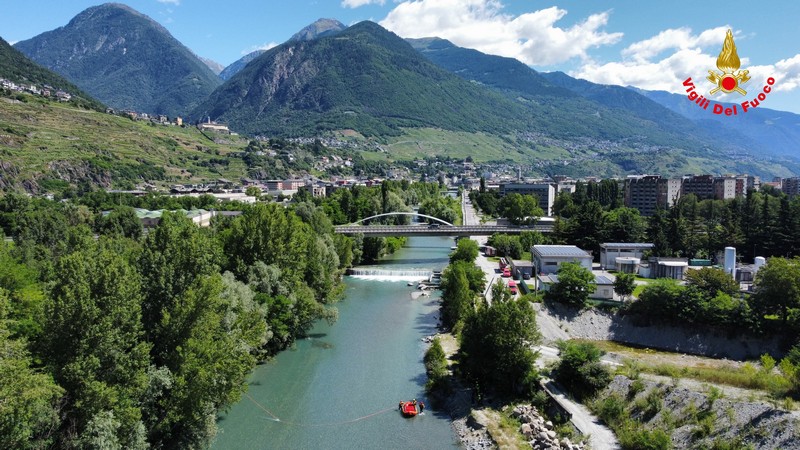 Vigili del Fuoco Sondrio addestramento fluviale Adda Mallero