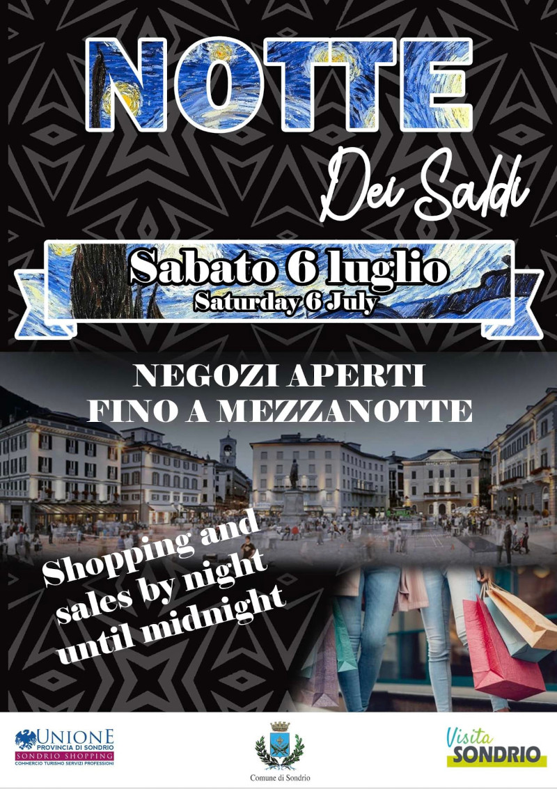 Notte dei saldi Sondrio locandina