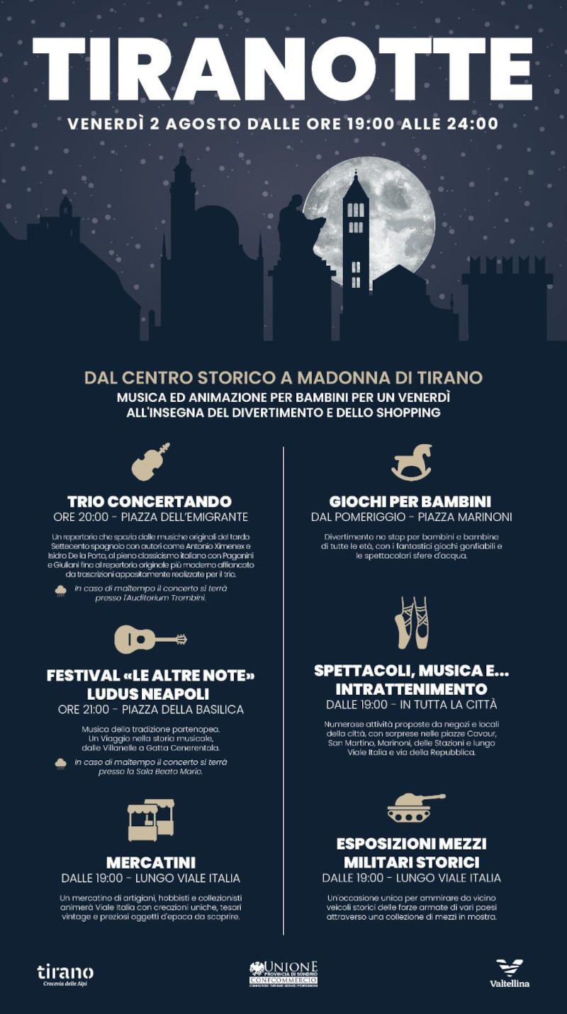 Tiranotte Notte Bianca Tirano locandina