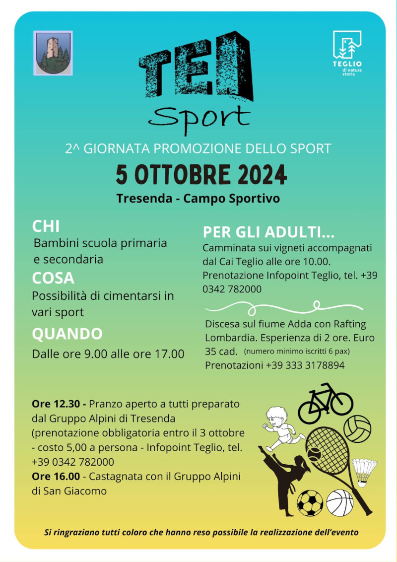 Locandina Tei Sport Teglio