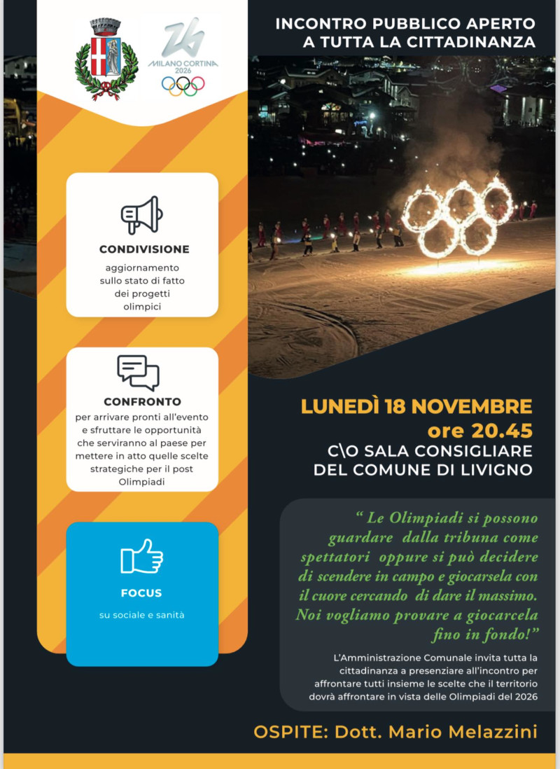 Livigno incontro pubblico Olimpiadi