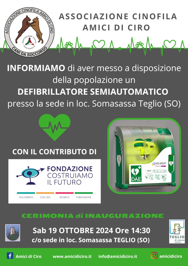 Locandina Teglio defibrillatore