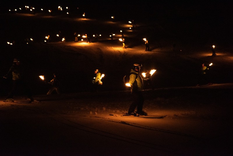 Fiaccolate piste da sci Madesimo Alpe Motta