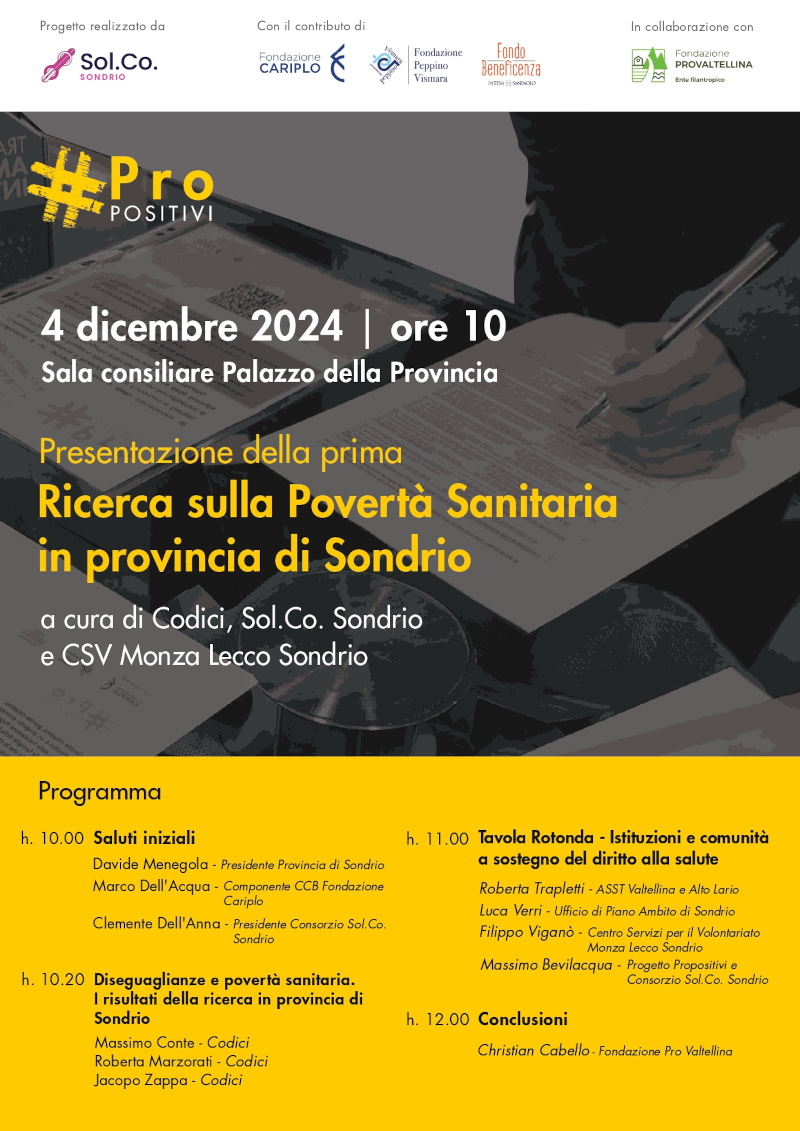 Povertà sanitaria provincia sondrio