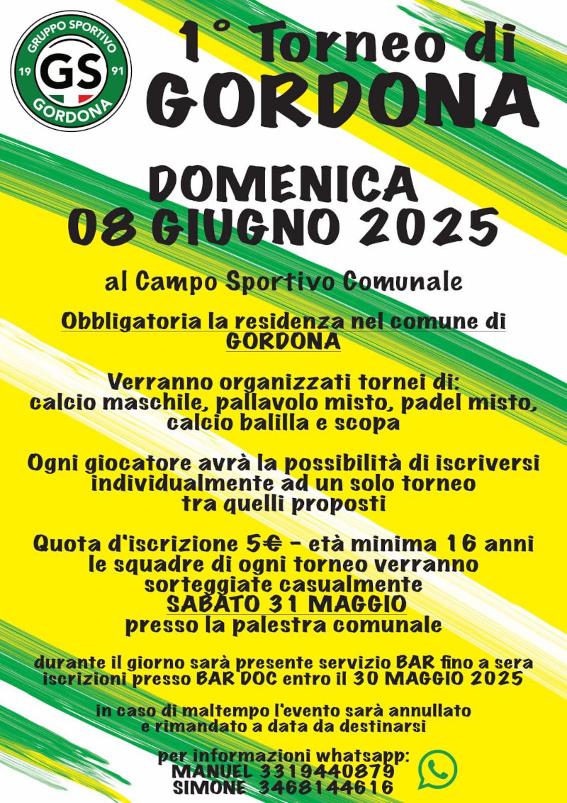 1° Torneo Gordona Sport 
