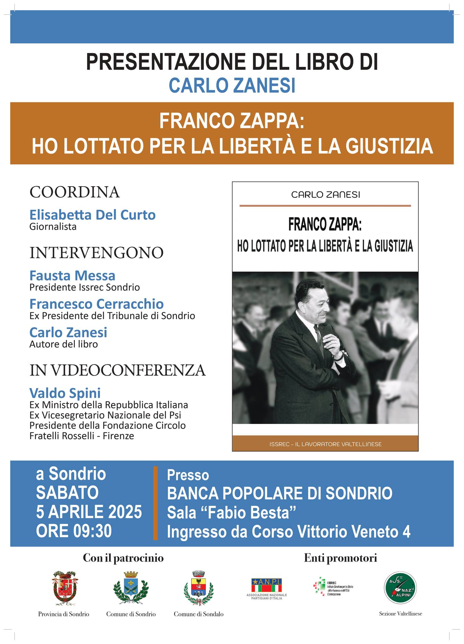 Franco Zappa presentazione libro Sondrio
