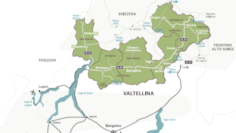 Cartina Valtellina Lago di Como Svizzera