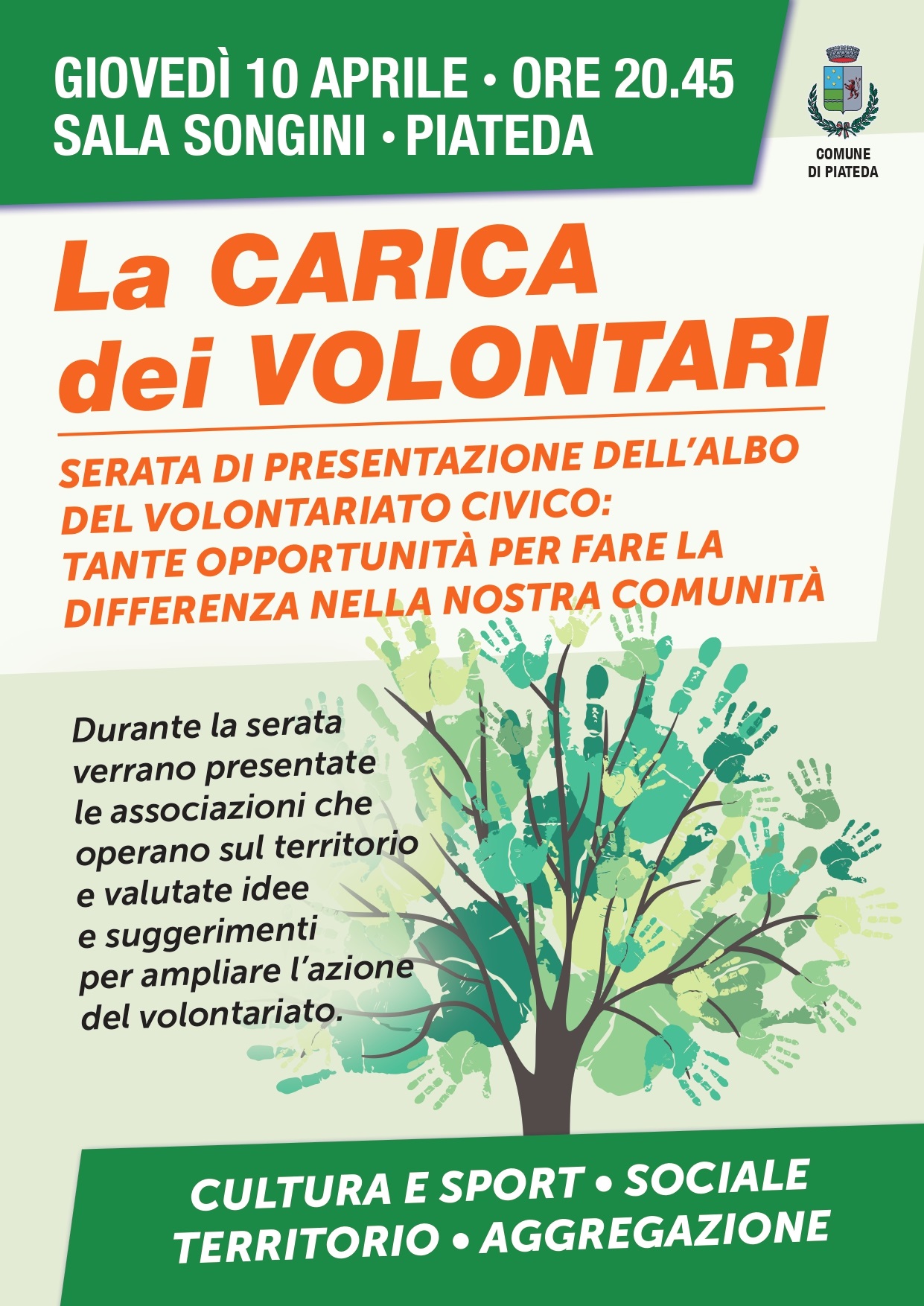 Piateda serata volontari