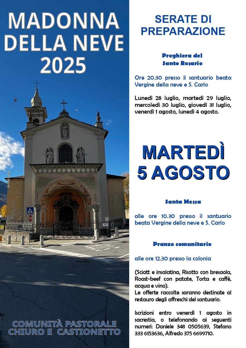 chiuro madonna neve 2025