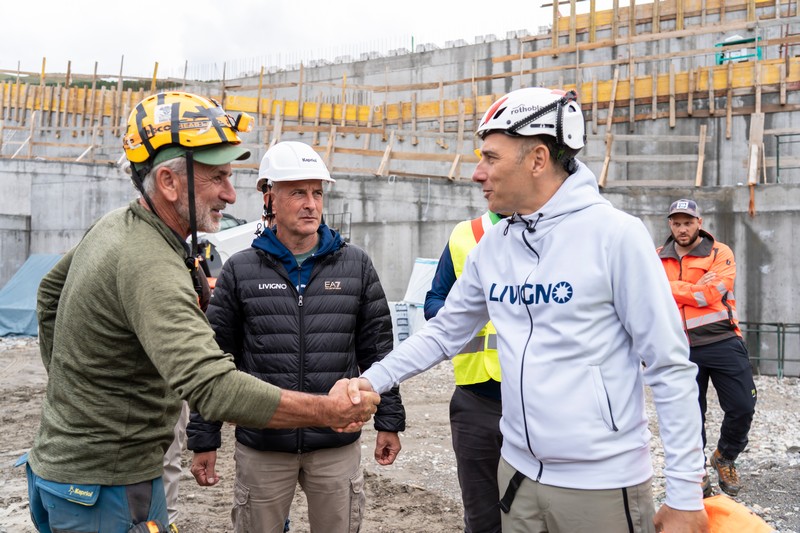 Visita cantieri olimpici Livigno sottosegretario Morelli