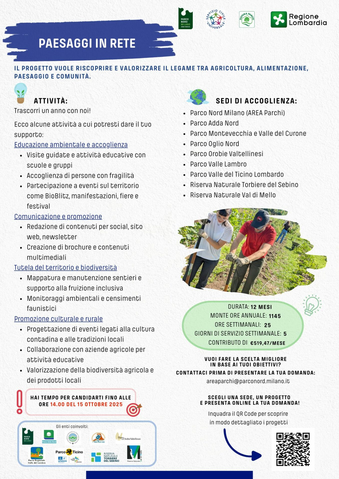 Locandina servizio civile agricolo