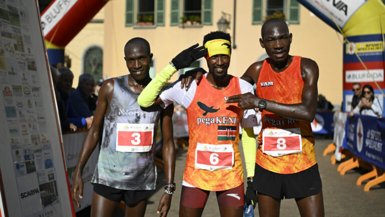 Il podio maschile del 9° Val Bregaglia Trail