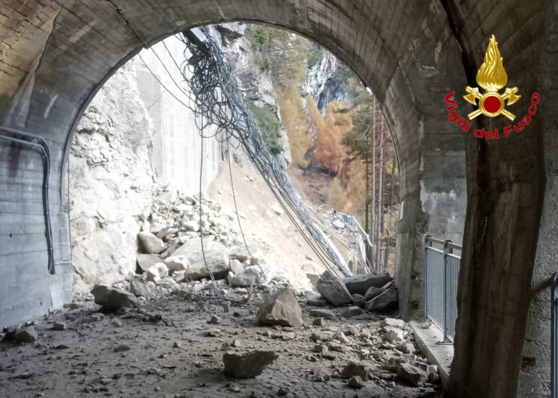 Frana Lanzada Vigili del Fuoco località Tornadri