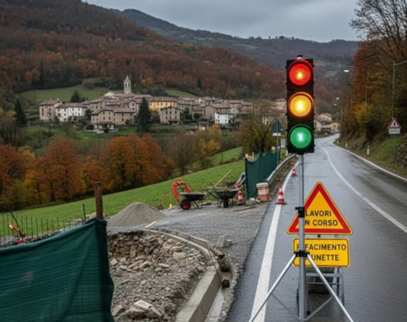 Piuro Borgonuovo senso unico alternato ss37 Maloja