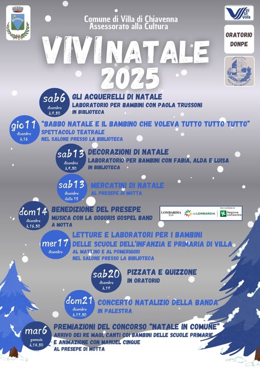 villa di chiavenna Natale programma