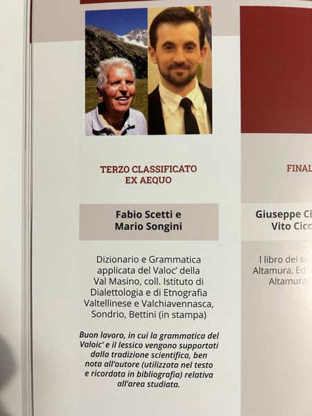 Val Masino Dizionario Dialetto Premio Campidoglio