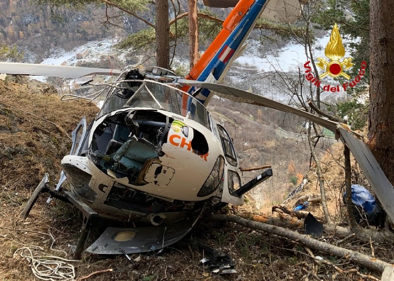 Elicottero precipitato Lanzada