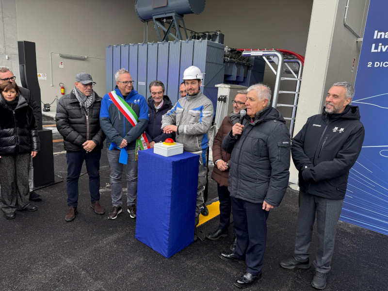 cabina primaria Livigno taglio del nastro energia