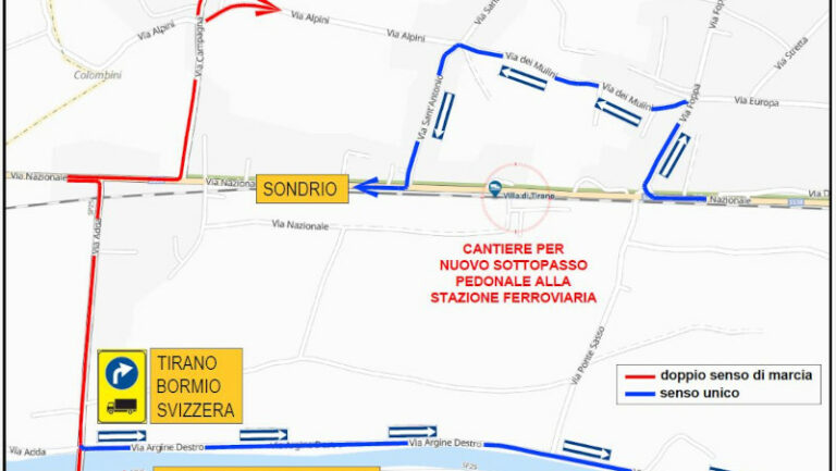 villa di tirano sottopasso ciclopedonale viabilità